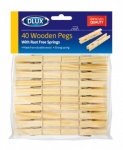Dlux 30 Wooden Pegs with Rust Free Springs 7.5cm