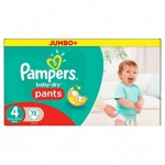 72x Pampers Baby Dry Pants Size 4 Jumbo 1x72's (8-15 kg)