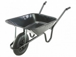 Contractor 85L Black Builders Barrow with Pneumatic Wheel