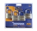 SQUIRE 40mm Brass Padlock Quad Pack Branded Defender