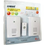 Omega Mains Plugin Cordless Twin Door Chime Set 75m Range With One Bell Push