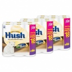 54 Rolls Hush Luxury White 3Ply Toilet Tissue Paper 18 x 3 Rolls