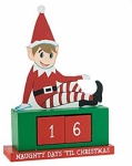 6.5'' H wooden elf countdown