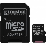 Kingston Micro SD with Adapter  64GB  SDCS/64GB