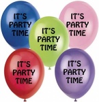 It's party time Balloons, 12pk