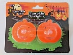 PACK OF 2 PUMPKIN SHAPED TEA  LIGHTS