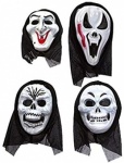 Asst blister horror masks with hood