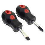Am-Tech 2pc STUBBY SCREWDRIVER SET (PZ2 AND SLOTTED6) L0340