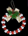 JINGLE BELL WREATH RED AND WHITE