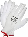 Am-Tech Light Duty PU Coated Work Gloves White Large (Size:9)