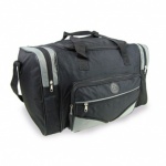 Black-Grey heavy duty Polyester holdall two side compartment  30X50X27cm (A152-BGY)