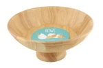 Apollo Housewares 30 x 13 cm Rubberwood Footed Fruit Bowl, Natural Wood