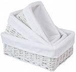 White S/3 Rectangular Storage Baskets (24-110)