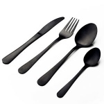 Glamour Matt Black 16pc Cutlery Set