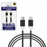 The FX factory  USB-C TO IPHONE CABLE 1METRE    BLACK (FXUCTIPHBK)