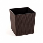 Lamella Flowerpot Rattan Juka 25x25x26 mocha