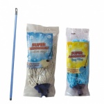 MIXED ECONOMY MOPS WITH HANDLES PACK OF 10