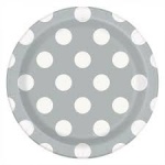 8 SILVER DOTED 7'' PLATE