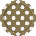 8 GOLD DOTED 7'' PLATE
