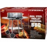 Oval Steel Trolley BBQ - Strong base