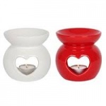 Love Heart Fragrance Oil Burner Wax Melt Ceramic Tealight Holder  10 X 10