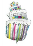 Unique 40'' Giant Foil Polka Dot Birthday Cake Balloon