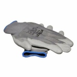 AM-TECH LIGHT DUTY PU COATED PALM GLOVES GREY LARGE SIZE:9 (N2451)