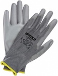 AM-TECH LIGHT DUTY PU COATED PALM GLOVES GREY MEDIUM SIZE:8 (N2452)