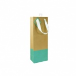ED BOTTLE GIFT BAGS, GOLD & TEAL TEXT (YAJGB24B) PACK 6