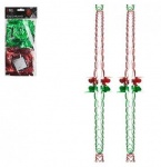 PACK OF 2 2.7M 12CM X 12CM 6 SECTION GARLAND RED & GREEN
