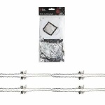 PACK OF 2 2.7M 12 X 12CM 6 SECTION GARLAND WHITE&SILVER