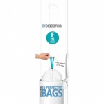 Brabantia Bin Liners, Rolls (White) PerfectFit Bags F, 20 litre, Slimline [20 bags per roll]