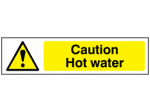 Stick On 50mm x 200mm 'Warning : Hot Water'