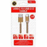 -FX Braided  USB Data  Cable  for Type  C Gold