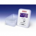 Caroline 500ml Plastic Tubs & Lids Pk6 (2001)