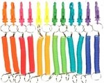 Spiral Colour Key Rings - Pack of 12
