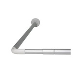 Croydex L Shaped Shower Rail Silver