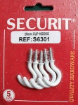 25mm Cup Hooks Pastic Covered White pk5 (S6301)
