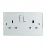 Red/Grey 2 Gang 13amp Switched Socket - Blister Pack B11P