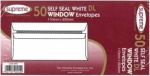 Comet Self-Seal White Window Envelopes Pk50  110mm x 220mm (SS01)