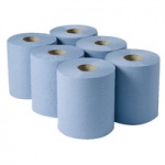 Centrefeed Towel Rolls - BLUE  pk6