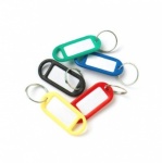 bulkhardware Keyring Tag  & Ring Assorted colour Pk40 (A243)