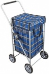 Metaltex Explorer Shopping Trolley 4 wheel - Tartan Blue/Black - 65 L