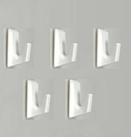 Self Adhesive Small Square White Hook PK75