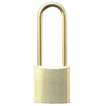 Tri-Circle Brass Plated Padlock Carded Long Shackle 50mm (L265)