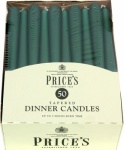 Prices Tapered Dinner Candle Unwrapped 50pk Evergreen