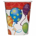 8 Birthday Balloons 9 Oz Cups
