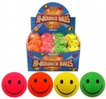 BALL SMILE FACE 6.2CM 4 ASTD NEON COLS