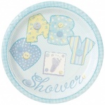 8 Baby Blue Stitching 9'' Plates  XXXX