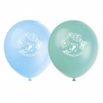 8 Baby Blue Stitching 12'' Balloons
